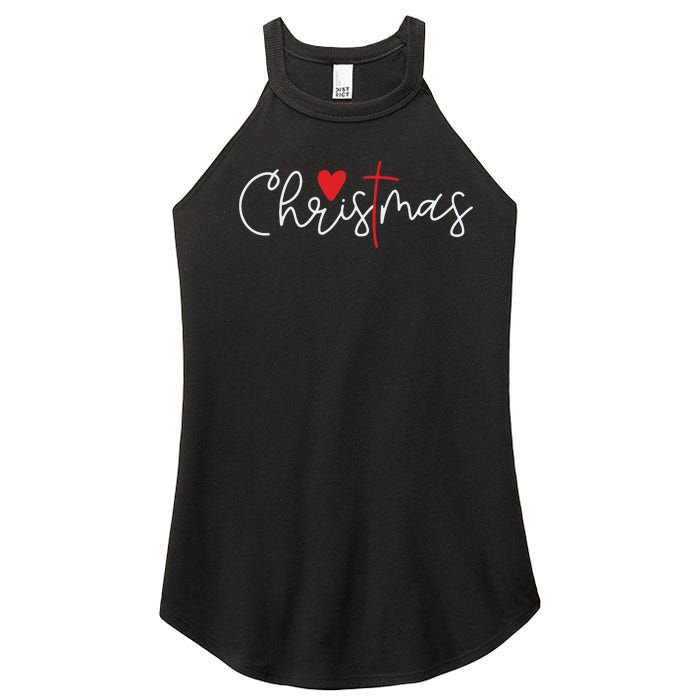 Cross Christmas Cute Xmas Pajama Christian Jesus Faith Women's Perfect Tri Rocker Tank