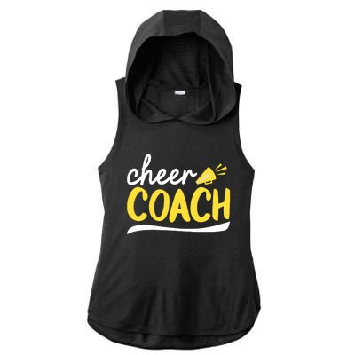 Cheerleader Coach Cheer Coach Ladies PosiCharge Tri-Blend Wicking Draft Hoodie Tank