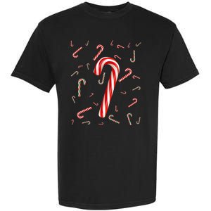 Christmas Candy Cane Santa Hat Xmas Holiday Garment-Dyed Heavyweight T-Shirt