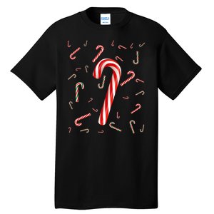 Christmas Candy Cane Santa Hat Xmas Holiday Tall T-Shirt