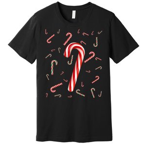 Christmas Candy Cane Santa Hat Xmas Holiday Premium T-Shirt