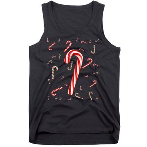 Christmas Candy Cane Santa Hat Xmas Holiday Tank Top