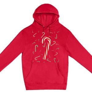 Christmas Candy Cane Santa Hat Xmas Holiday Premium Pullover Hoodie