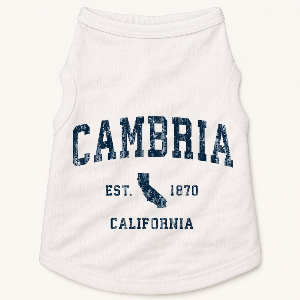 Cambria California Ca Vintage Sports Doggie Tank