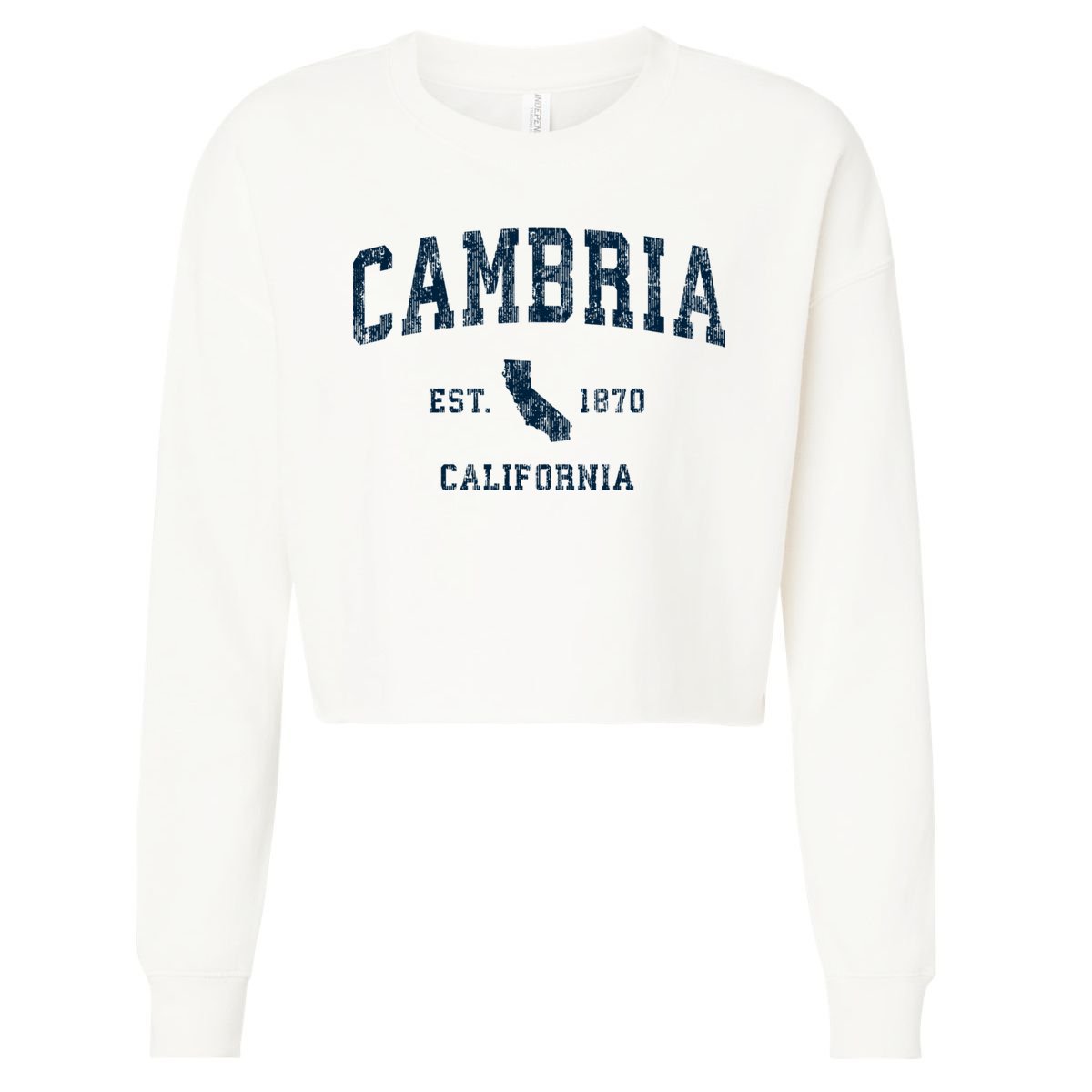 Cambria California Ca Vintage Sports Cropped Pullover Crew