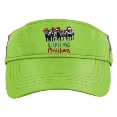 Cute Christmas Cows Herd It Was Christmas Funny Cow Shirt Adult Drive Performance Visor