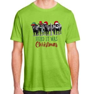 Cute Christmas Cows Herd It Was Christmas Funny Cow Shirt Adult ChromaSoft Performance T-Shirt