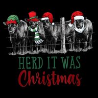 Cute Christmas Cows Herd It Was Christmas Funny Cow Shirt Cooling Performance Crew T-Shirt