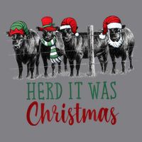 Cute Christmas Cows Herd It Was Christmas Funny Cow Shirt Women's V-Neck T-Shirt