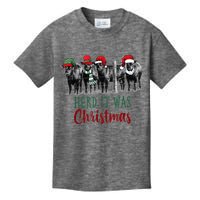 Cute Christmas Cows Herd It Was Christmas Funny Cow Shirt Kids T-Shirt