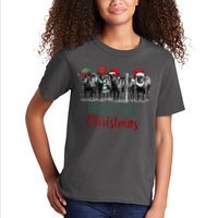 Cute Christmas Cows Herd It Was Christmas Funny Cow Shirt Kids T-Shirt