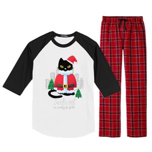 Christmas Cat Cute Humor Santa Is Coming To Town Cat Lover Raglan Sleeve Pajama Set