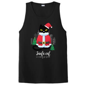 Christmas Cat Cute Humor Santa Is Coming To Town Cat Lover PosiCharge Competitor Tank