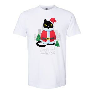 Christmas Cat Cute Humor Santa Is Coming To Town Cat Lover Softstyle CVC T-Shirt