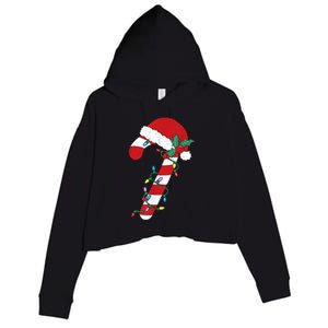 Cute Christmas Candy Cane Santa Hat Xmas Gift Crop Fleece Hoodie