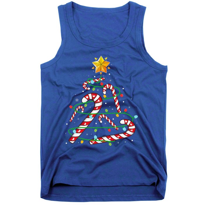 Christmas Candy Cane Tree Light Xmas Funny Funny Tank Top