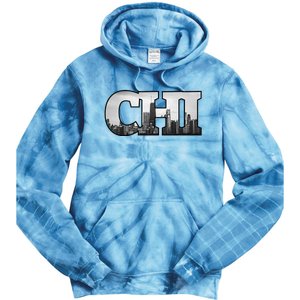 Chi Chicago City Skyline Of Downtown Chicago Illinois Tie Dye Hoodie