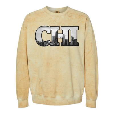 Chi Chicago City Skyline Of Downtown Chicago Illinois Colorblast Crewneck Sweatshirt