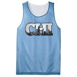 Chi Chicago City Skyline Of Downtown Chicago Illinois Mesh Reversible Basketball Jersey Tank