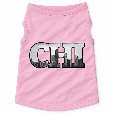 Chi Chicago City Skyline Of Downtown Chicago Illinois Doggie Tank