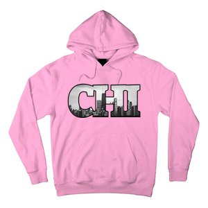 Chi Chicago City Skyline Of Downtown Chicago Illinois Hoodie