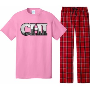 Chi Chicago City Skyline Of Downtown Chicago Illinois Pajama Set