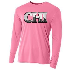 Chi Chicago City Skyline Of Downtown Chicago Illinois Cooling Performance Long Sleeve Crew