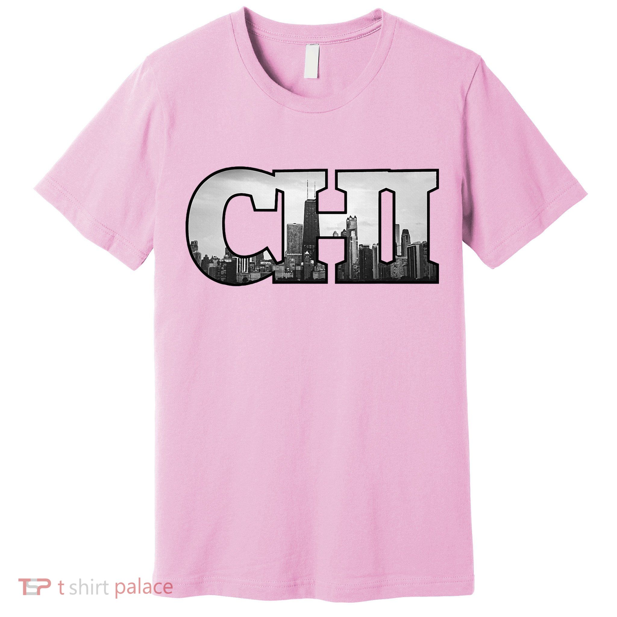 Chi Chicago City Skyline Of Downtown Chicago Illinois Premium T-Shirt
