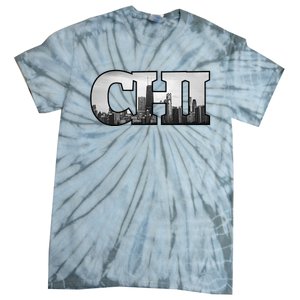 Chi Chicago City Skyline Of Downtown Chicago Illinois Tie-Dye T-Shirt