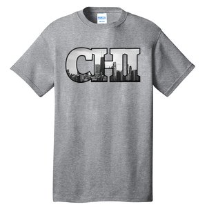 Chi Chicago City Skyline Of Downtown Chicago Illinois Tall T-Shirt