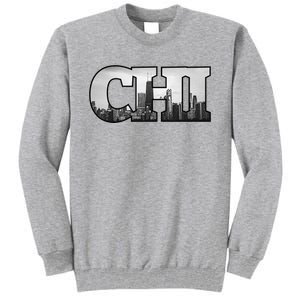 Chi Chicago City Skyline Of Downtown Chicago Illinois Tall Sweatshirt