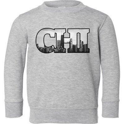 Chi Chicago City Skyline Of Downtown Chicago Illinois Toddler Sweatshirt