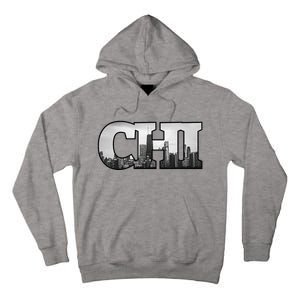 Chi Chicago City Skyline Of Downtown Chicago Illinois Tall Hoodie