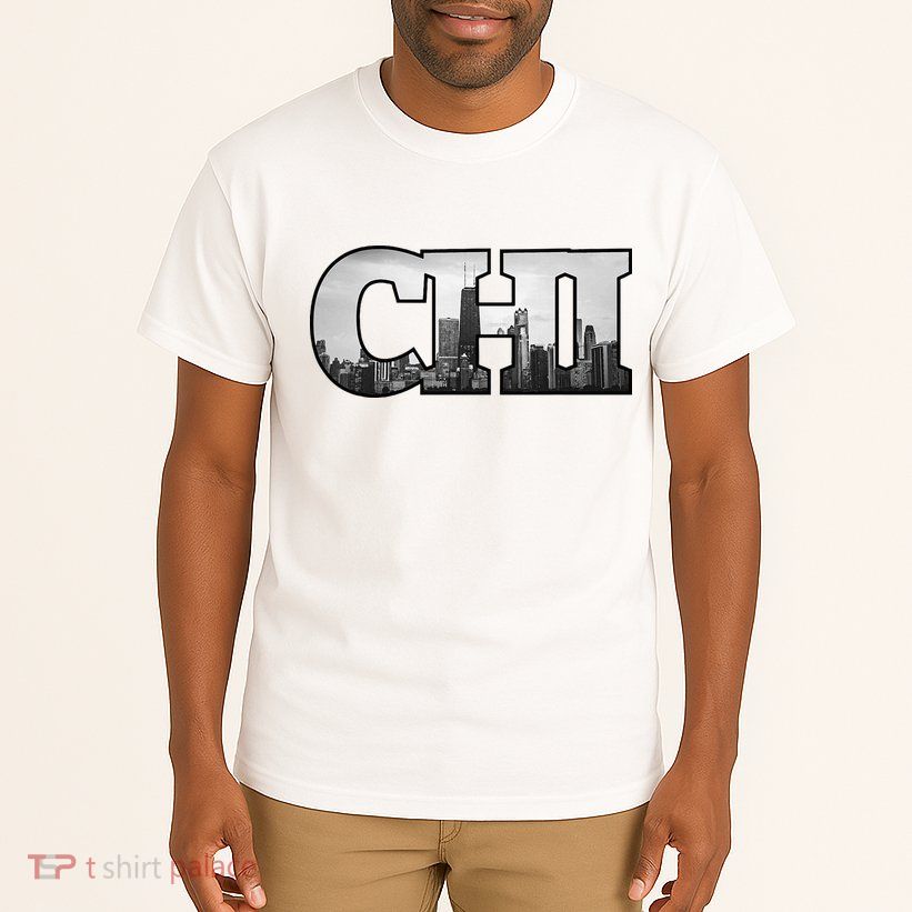 Chi Chicago City Skyline Of Downtown Chicago Illinois Tall T-Shirt