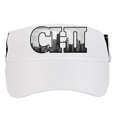Chi Chicago City Skyline Of Downtown Chicago Illinois Adult Drive Performance Visor