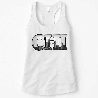 Chi Chicago City Skyline Of Downtown Chicago Illinois Womens Tank Top