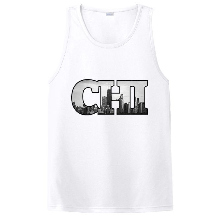 Chi Chicago City Skyline Of Downtown Chicago Illinois PosiCharge Competitor Tank