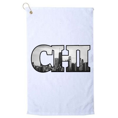 Chi Chicago City Skyline Of Downtown Chicago Illinois Golf Towel