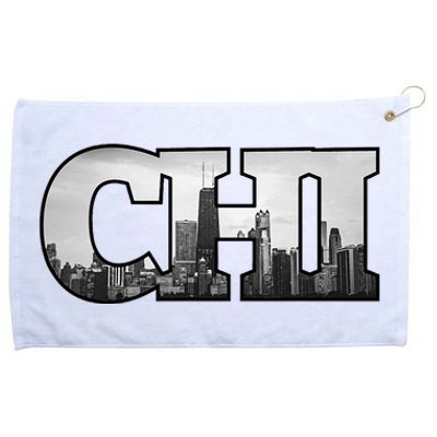 Chi Chicago City Skyline Of Downtown Chicago Illinois Grommeted Golf Towel