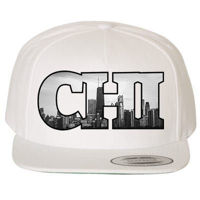 Chi Chicago City Skyline Of Downtown Chicago Illinois Wool Snapback Cap