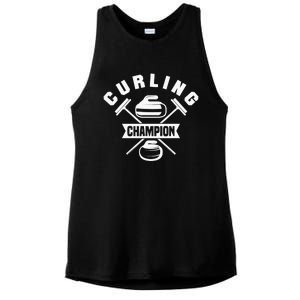 Curling Champion Curler Winter Sports Ladies PosiCharge Tri-Blend Wicking Tank