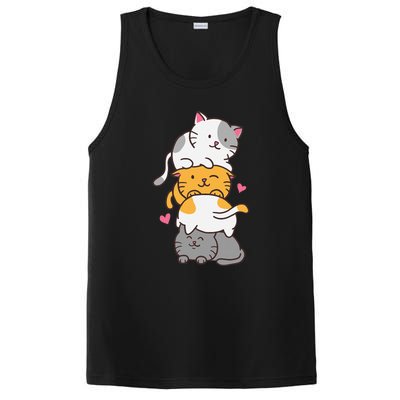 Cat Cats Cute Kitty Pile Anime Kawaii Neko PosiCharge Competitor Tank