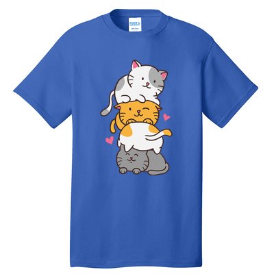 Cat Cats Cute Kitty Pile Anime Kawaii Neko Tall T-Shirt