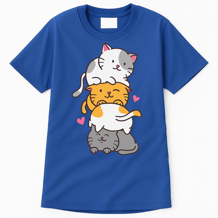 Cat Cats Cute Kitty Pile Anime Kawaii Neko Tall T-Shirt