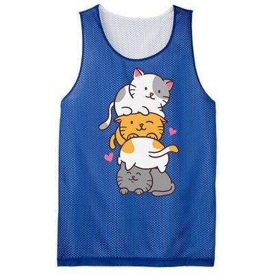 Cat Cats Cute Kitty Pile Anime Kawaii Neko Mesh Reversible Basketball Jersey Tank