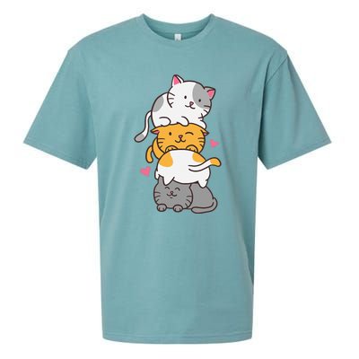 Cat Cats Cute Kitty Pile Anime Kawaii Neko Sueded Cloud Jersey T-Shirt