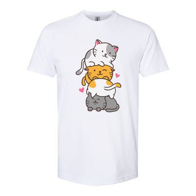 Cat Cats Cute Kitty Pile Anime Kawaii Neko Softstyle CVC T-Shirt