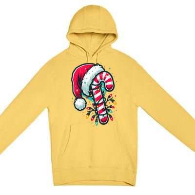 Candy Cane Crew Christmas Lights Family Matching Xmas  Premium Pullover Hoodie