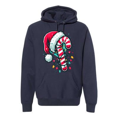 Candy Cane Crew Christmas Lights Family Matching Xmas  Premium Hoodie