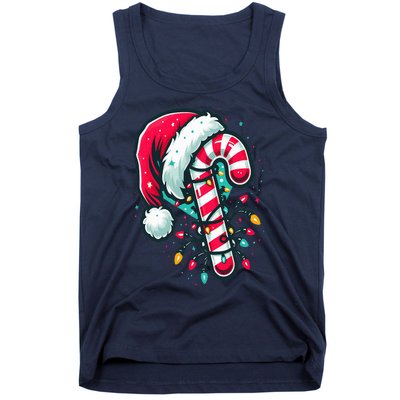 Candy Cane Crew Christmas Lights Family Matching Xmas  Tank Top